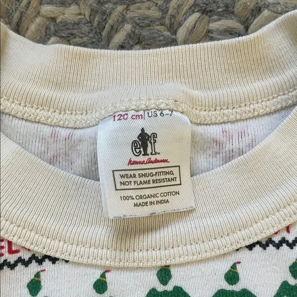 Hanna Andersson Elf pajama set - size 6-7 - Picture 2 of 12